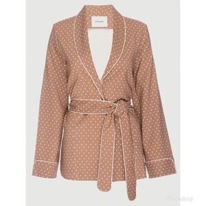 Frame Smoking Jacket in Polka Dot Almondine Multi